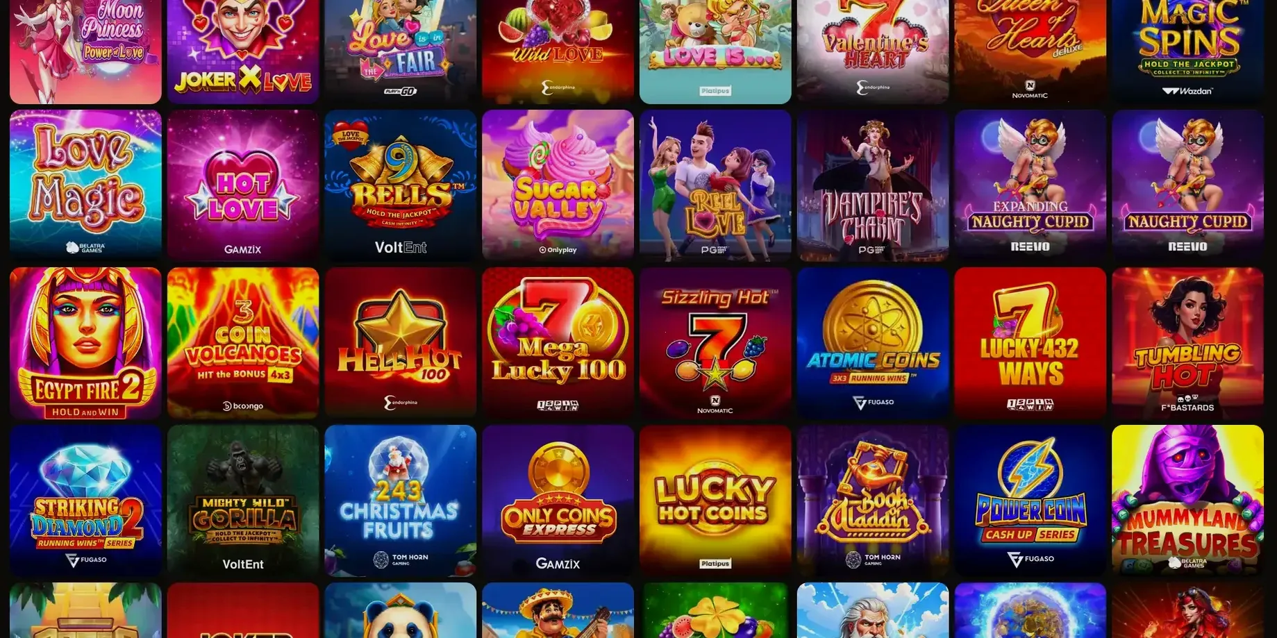 Monsterwin Mobile App Casino Spiele Übersicht